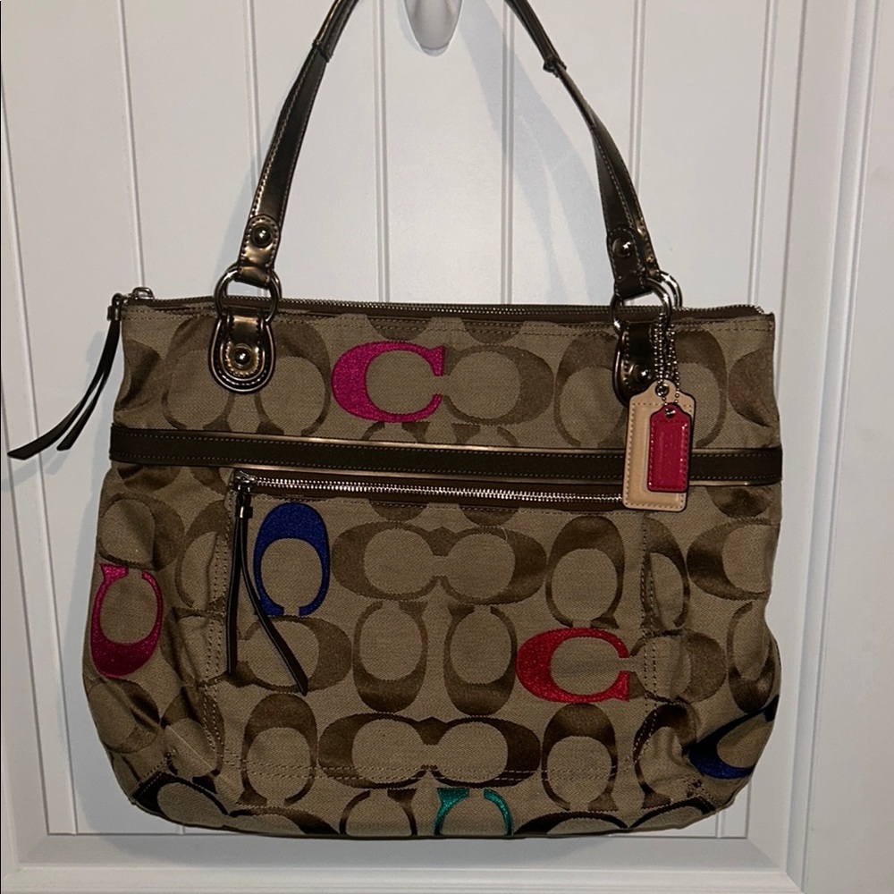 Coach Signature Multicolor Tote Bag
